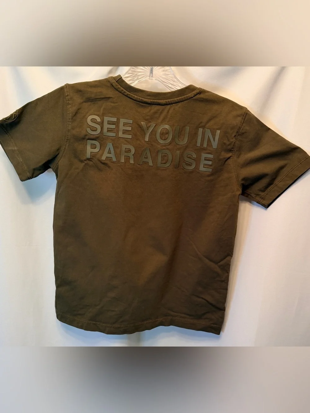 Jordan Craig Boys Size 8 See You In Paradise Tonal T-Shirt Olive Green Logo